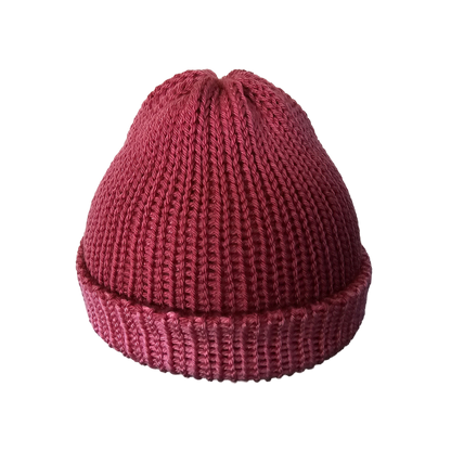 Knitted Beanie - DK Pink Two Tone Front View