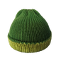 Knitted Beanie - Two Tone Green Front View