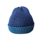 Knitted Beanie - Two Tone Blue Front View