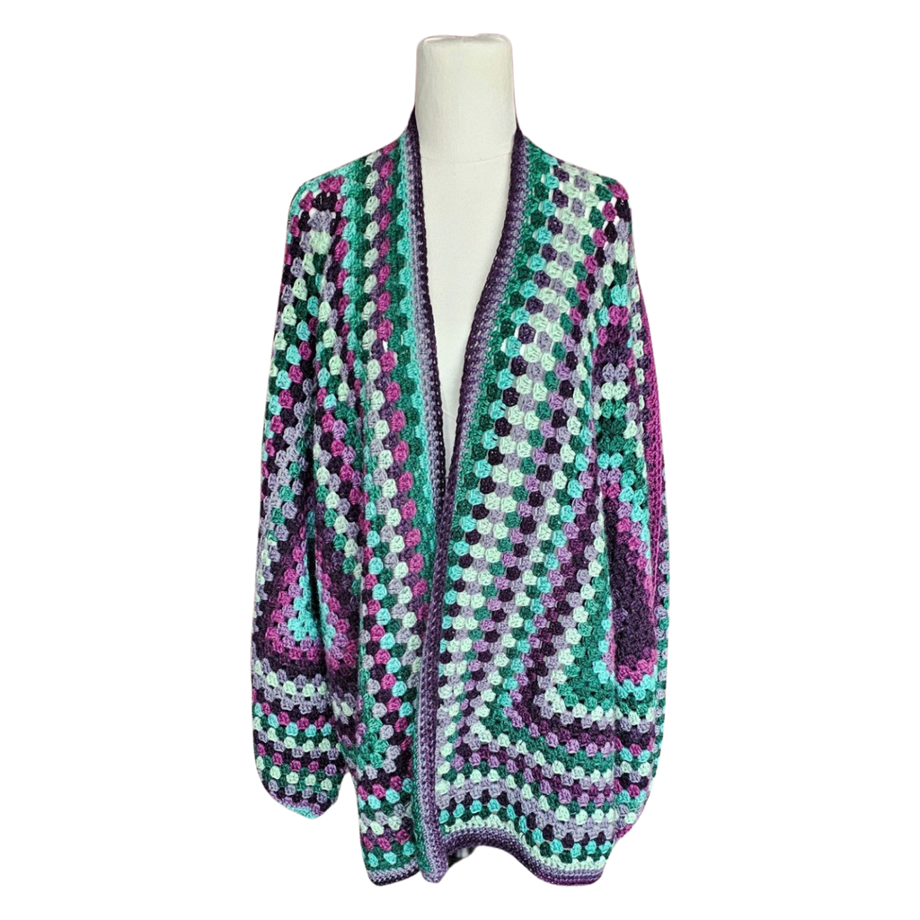 Plum Ladies  Oversize Hexagon Cardigan