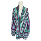 Plum Ladies  Oversize Hexagon Cardigan