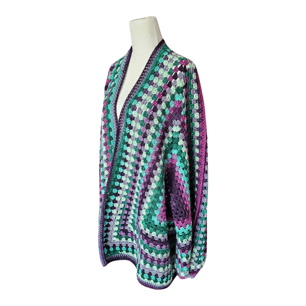 Plum Ladies  Oversize Hexagon Cardigan