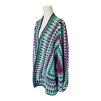 Plum Ladies  Oversize Hexagon Cardigan