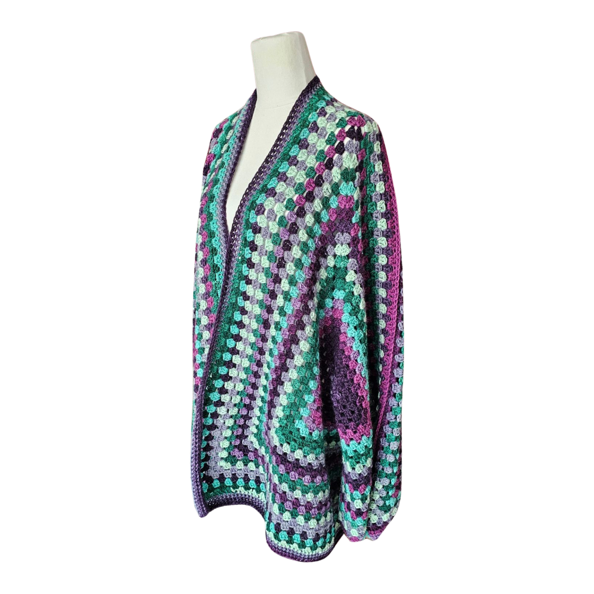 Plum Ladies  Oversize Hexagon Cardigan