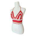 Crochet Top - Red and Pink Lace Side View