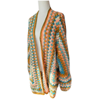 Peach Ladies Hexagon Cardigan