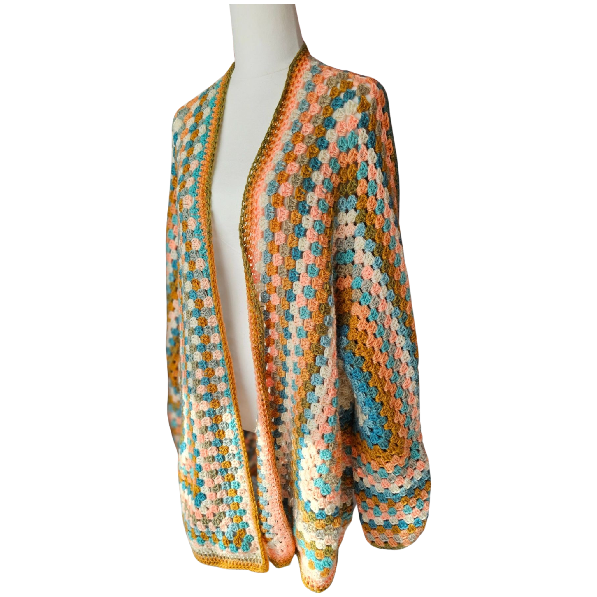 Peach Ladies Hexagon Cardigan