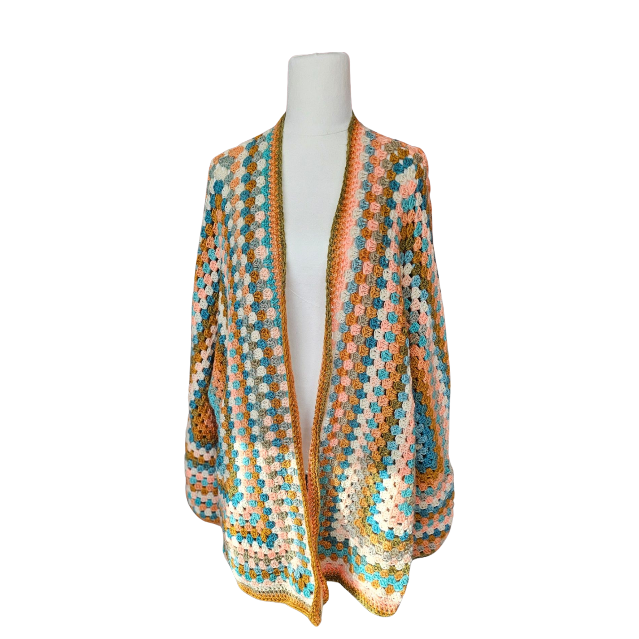 Peach Ladies Hexagon Cardigan