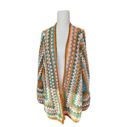 Peach Ladies Hexagon Cardigan