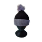 Two Tone Knitted Beanie - Black/Grey Front View