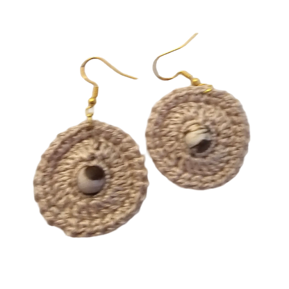 Jasper Beige Bead Crochet Earring