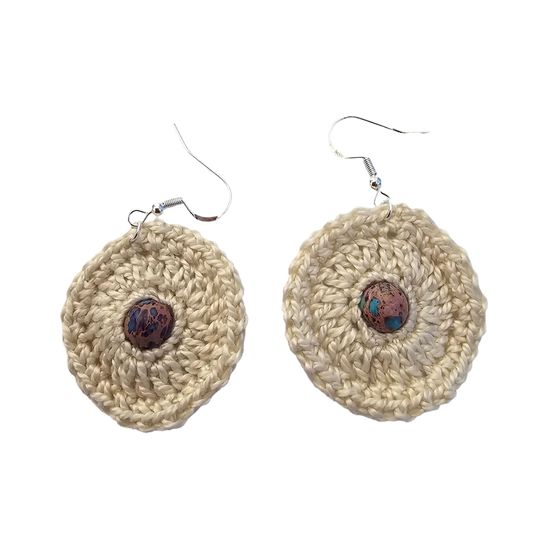 Imperial Cream Bead Crochet Earring