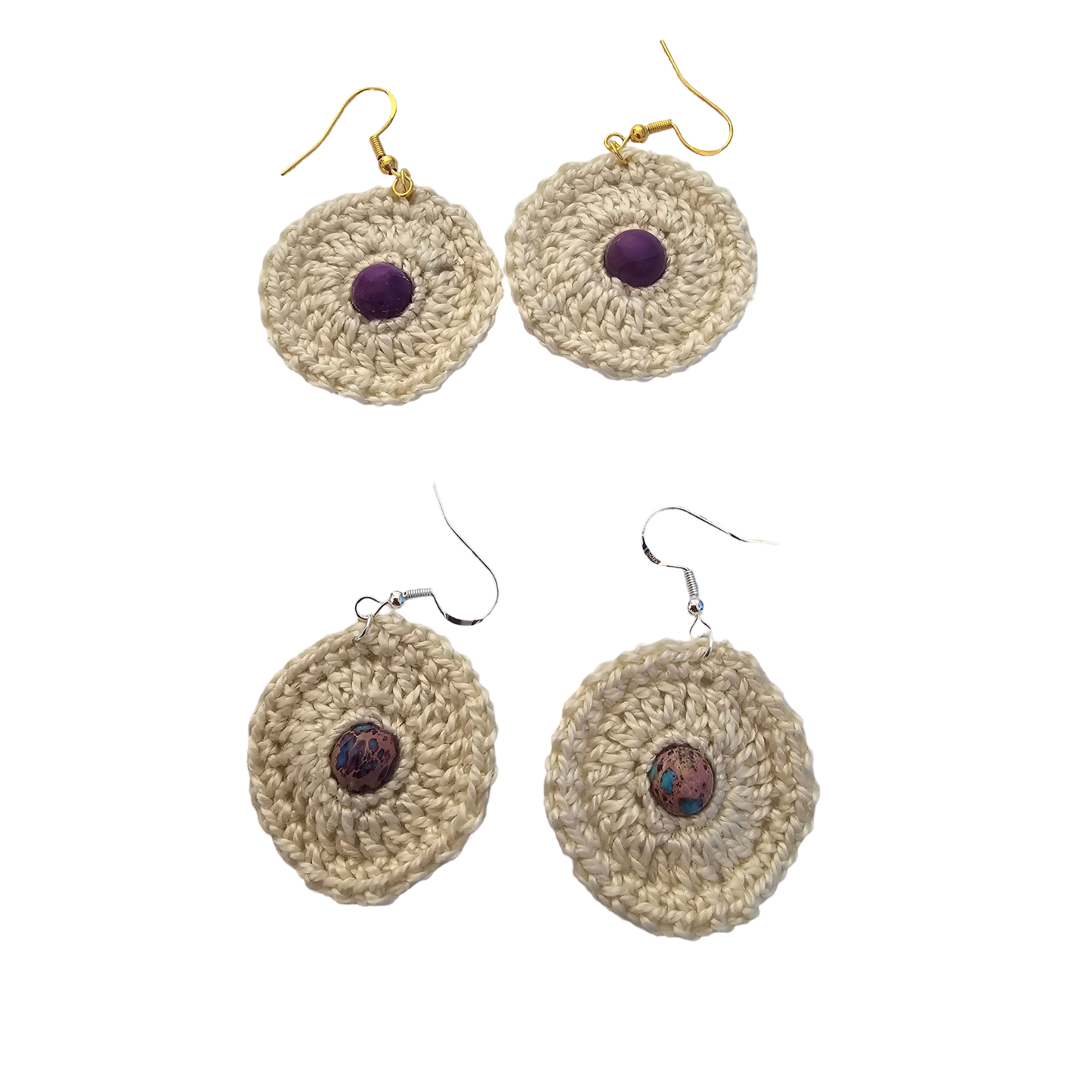 Imperial Cream Bead Crochet Earring