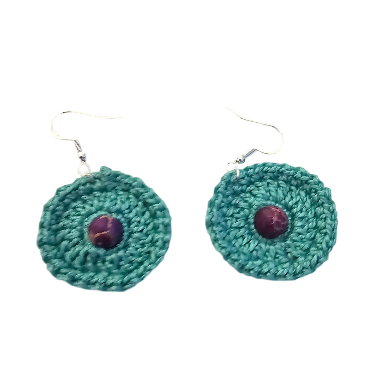 Imperial Aqua Bead Crochet Earring