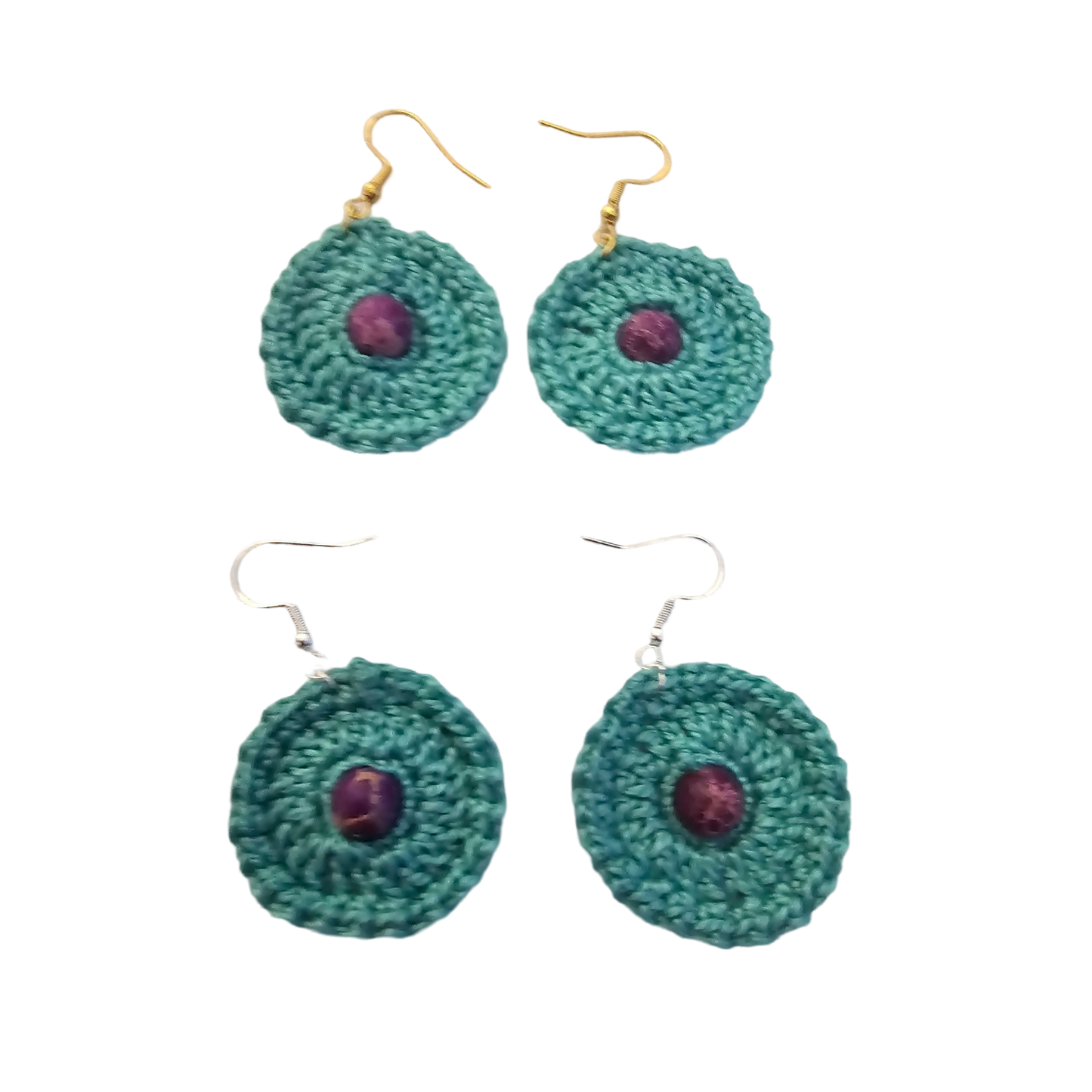 Imperial Aqua Bead Crochet Earring