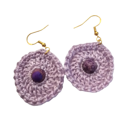 Imperial lavender Bead Crochet Earring