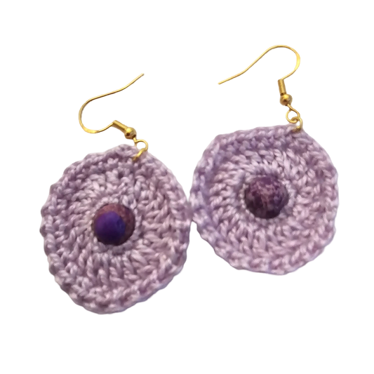 Imperial lavender Bead Crochet Earring