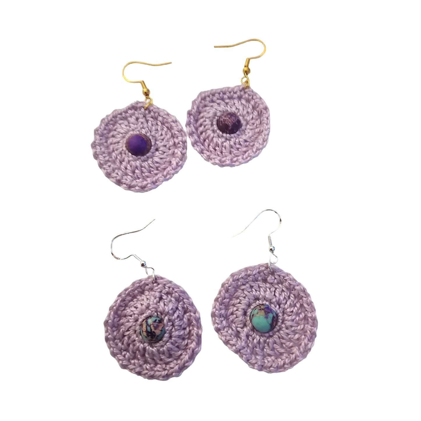 Imperial lavender Bead Crochet Earring