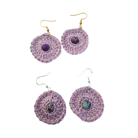 Imperial lavender Bead Crochet Earring