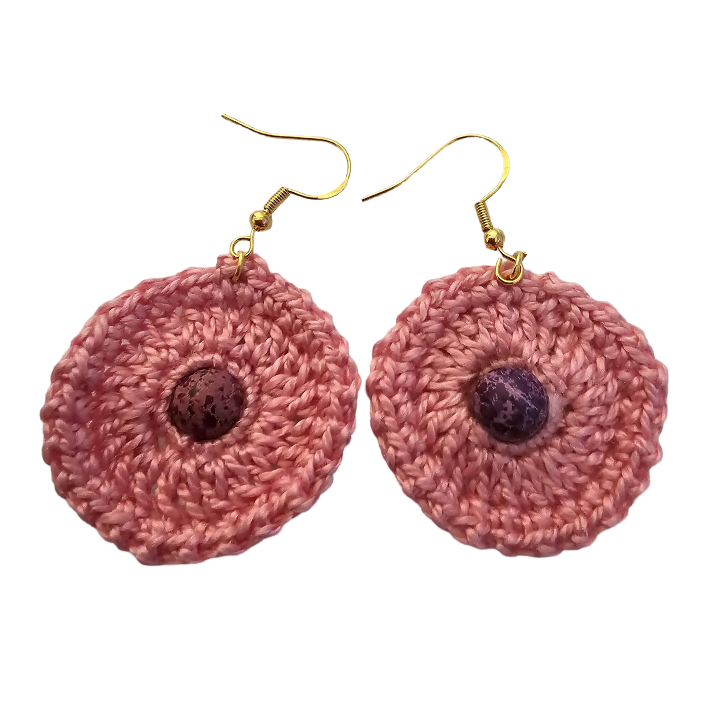 Imperial Pink Bead Crochet Earring