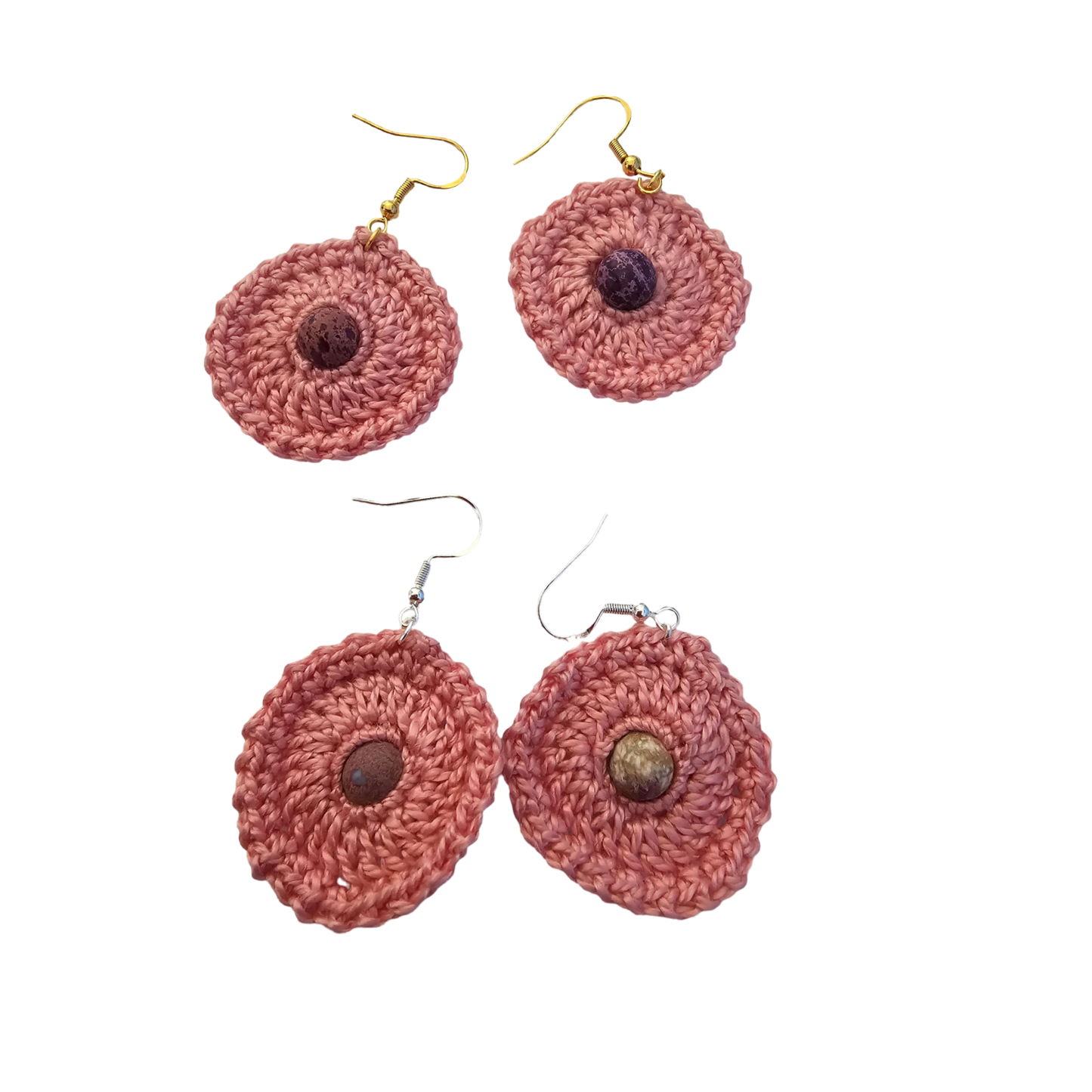 Imperial Pink Bead Crochet Earring