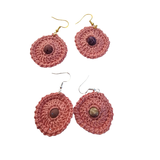 Imperial Pink Bead Crochet Earring