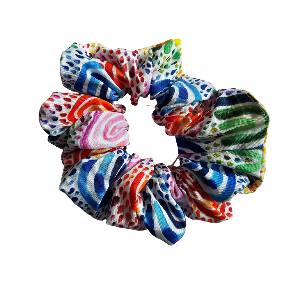 Scrunchie - Rainbow Pattern Front View