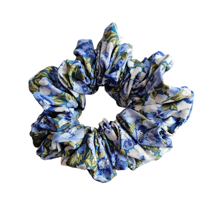 Scrunchie - Blue Floral Front VIew