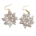 Christmas Crochet Earrings - Gold Snowflakes