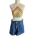 Crochet Top - Rainbow V top Front View
