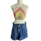 Crochet Top - Rainbow V top Front View