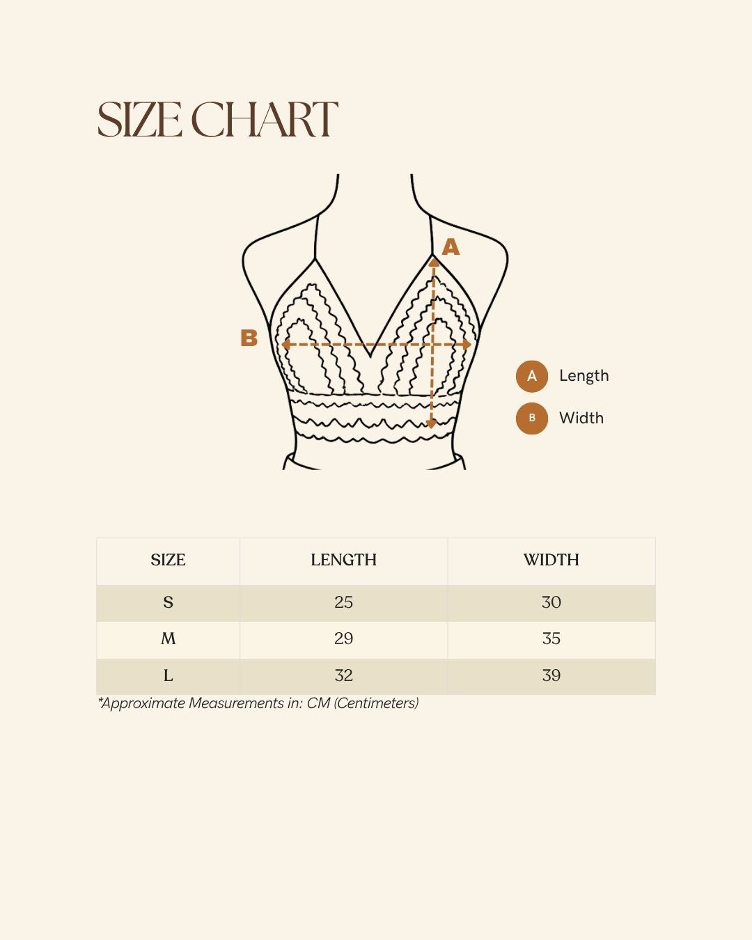 Crochet Top Sizing Chart