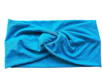 Flat View of Knotted Aqua blue headband knotted style