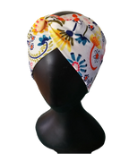 Bright Flower Knotted Headband - Top view on mannequin