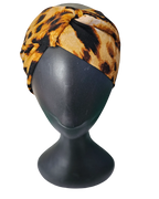 Animal Print Ladies Knotted headband on mannequin front view