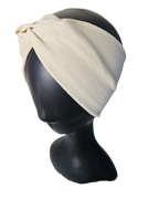 Side view of ladies knotted headband hair accessory on mannequin