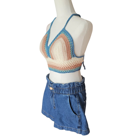 Boho Crochet Top - side view on model