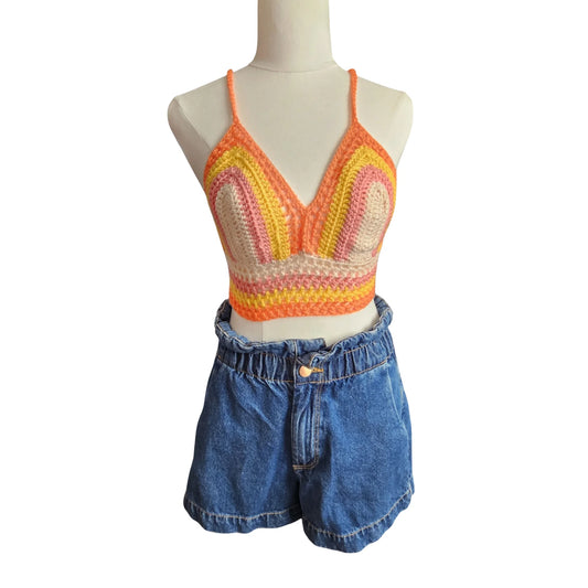 Summer Crochet Top - Front view on model