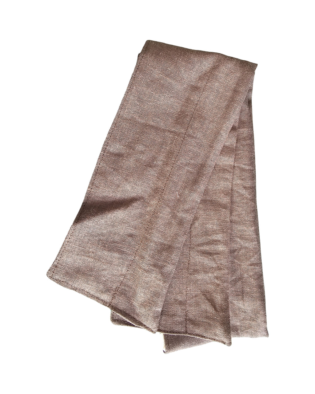Folded brown wire headwrap on a white background