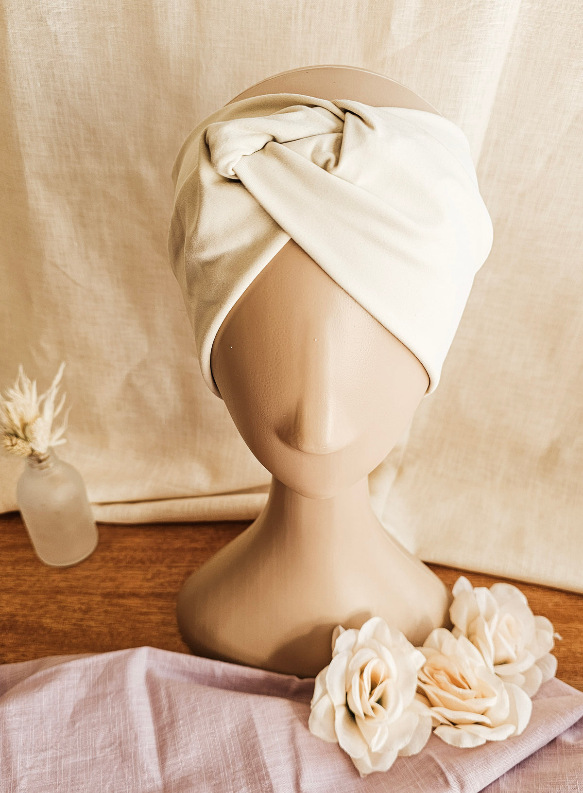Ivory Knotted Stretch Headbands