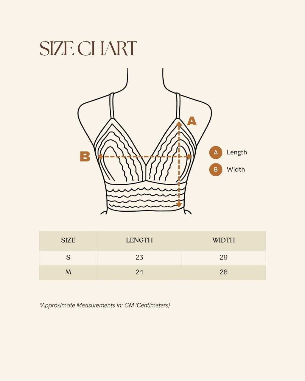 Handmade Crochet Top Sizing Chart