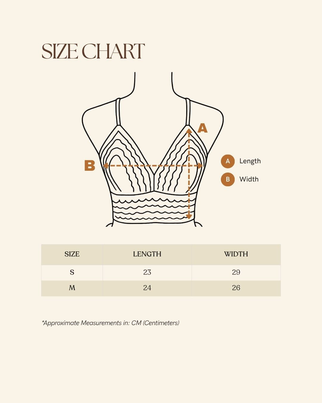 Handmade Crochet Top Sizing Chart