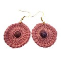 Crochet Earrings - gold Fittings - Front View