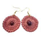 Crochet Earrings - gold Fittings - Front View