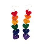 Rainbow Hearts Crochet Earring