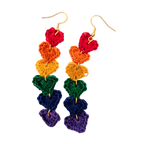Rainbow Hearts Crochet Earring