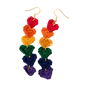 Rainbow Hearts Crochet Earring