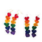 Rainbow Hearts Crochet Earring