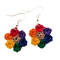Rainbow Flower Crochet Earring