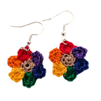 Rainbow Flower Crochet Earring